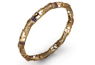 bracelet 63 bijoux or de l'anneau anneau mode imprimable la collier engagem d'argent le diamant l'engagement mariage cad bague en pendentif beauté fiançailles shining rhino les bracelets 3d print model - Mito3D