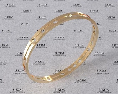 bangle bracelet printable 3d model design cnc milling ring earring jewel gold silver pendant jewelry band cuts bracelets 3d print model - Mito3D