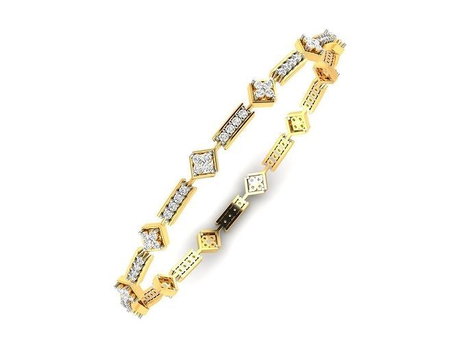 bracelet 3dm rendre or argent tiffany gemmes classique motif rectangulaire style mode bijoux bracelets 3D print model - Mito3D