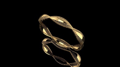 bangle design 1 jewelry fusion bangles gold rhino bracelets 3d print model - Mito3D