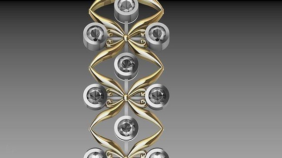 bracelet diamant papillon stl vérifié bijoux imprimable bague mode prototypage élégant conception designer déclaration chaîne géométrique manchette bracelets 3d print model - Mito3D