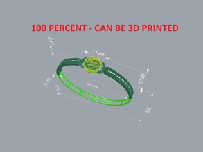 Armreif Blume Design 100 Prozent garantiert gedruckt Schmuck Gold Armband Armbänder 3d print model - Mito3D