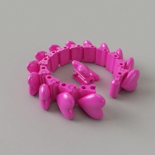 bangle joints - love fashion bracelet charm wristlet wristband challenge other 3d print model - Mito3D