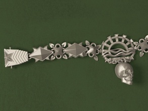 bangle sea skull jewellery ussr bandit mafia stl 3d brutal bracelet jewelry bracelets 3d print model - Mito3D