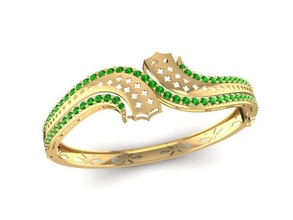 bangle women 1638 jewelry fashion accessories gold diamond woman design fengshui bracelets 3d print model - Mito3D