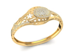 bangle women 1640 jewelry fashion accessories gold diamond design fengshui bracelets woman 3d print model - Mito3D