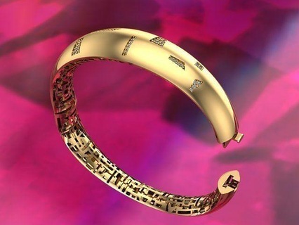 bangle x1 jewelry jewel jewellery gold printable bracelet bracelets ring brilliant diamond fashion silver brillant wedding beauty 3d print model - Mito3D