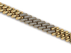 pulseira jóias ouro segurança ferro de engomar disjunct riqueza pulseiras 3d print model - Mito3D