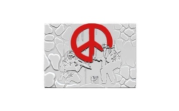bansky relief symbol illustration design sign desktop image art abstract geometric science picture frame disjunct banner scientific chemistry computer equipment signs logos 3d print model - Mito3D