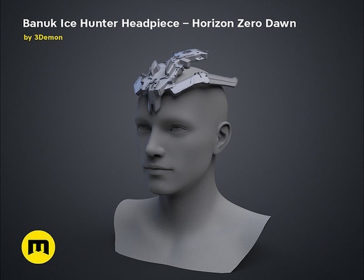 banouk glace chasseur casque horizon zéro aube jeu vidéo rpg aventure playstation chasse arme cyber scifi aloy apocalypse ps5 hiver accessoires coiffure tribu machine mode 3d print model - Mito3D