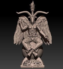 baphomet 2 statue by rlucenas kunst skulptur uralt schädel religion exoterisch ziege dämon wicca beuzebu hörner flügel skulpturen 3d print model - Mito3D
