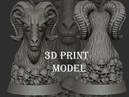baphomet büst iblis din heykel yaratık Sanat cehennem şeytan Şeytan fantezi kürek canavar hayvan keçi baş cadılar bayramı kötü heykeller 3d print model - Mito3D