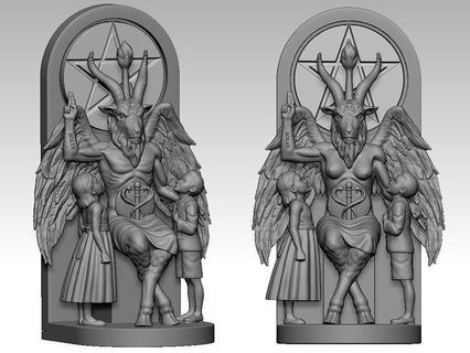 baphomet children satan goat creature character demon devil man woman occult art sculptures sculpture printable 3d print model - Mito3D