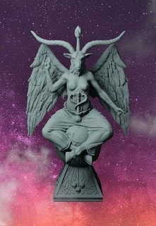 baphomet tradicional Arte religión Satán cabra escultura ala estatua decoración cabra diablo hombre mujer templario masón esculturas 3d print model - Mito3D