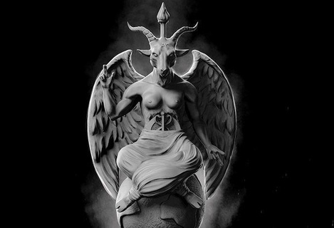 baphomet demone creatura buio Satana nemico raccapricciante Lucifero inferno mitologico magico occulto incubo rituale sculture stereolitografia goezia religioso arte 3d print model - Mito3D