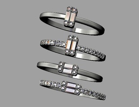 baquette diamond ring jewelry baquettering baquettediamond diamondring fashion fashionrings luxury platinum accessory printable brilliant silver design gold beauty engagement shining gem rings 3d print model - Mito3D
