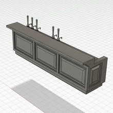 bar counter pub 7mm scale gauge model railway building british furniture hotel accessories scenery beer architecture room wood hobby diy 3d print model - Mito3D