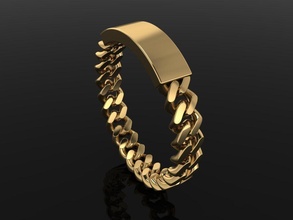 id bar cuban link chain ring mix sizes 5 6 7 8 9 10 jewelry band narrow style size unisex men female women fashion trend rings 3d print model - Mito3D