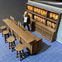 bar estantería pub 7mm escala calibre modelo ferrocarril edificio mueble hotel paisaje habitación madera interior pasatiempo bricolaje diy 3d print model - Mito3D