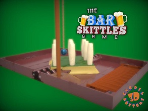 barra skittles jogos diversão boliche bola tigela pinos alfinetes pistas madeira chefão rei brinquedos borda 3d print model - Mito3D