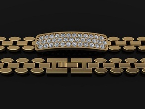 bar etichetta tennis braccialetto diamante grappolo gioielleria Condividere polo 3mm collegamento moda tendenze unisex 3d print model - Mito3D