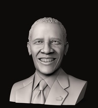 barack obama busto celebridad cara cabeza cuerpo famoso político congreso hollywood líder escultura arte 3dprinting esculturas 3d print model - Mito3D