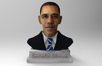 barack obama busto a arte história desafio o presidente nós united estados eleição democrata presidencial do histórico esculturas 3d print model - Mito3D