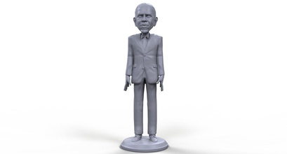 barack obama stylized high quality 3d printable miniature art politician usa president leader political board game candidate elections statue sculpture figurine toy figure man human celebrity sculptures 3d print model - Mito3D