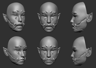 baraka maschera occhi zanne Bambola sinistro mascelle Halloween mascherata arte 3d print model - Mito3D