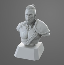 barbarian bust ready print model warrior man fantasy character armor helmet body human male head 3dprint collectibletoys miniatures dangerous dragons rpg sculpture anatomy boardgames games toys board 3d print model - Mito3D