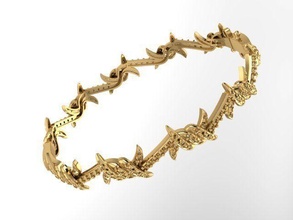 spinato filo braccialetto pendente chiuso oro lusso cavo attraversare argento stampabile design gioielleria ricchezza engagement moneta crociato braccialetti 3d print model - Mito3D