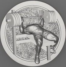 barbell bench press gym athlete jewelry silver printable sterling sportsman sportsmen bodybuilder arnold schwarzenegger pendant zbrush muscle weight workout pendants 3d print model - Mito3D