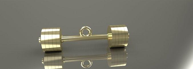 haltère pendentif or argent luxe musculation bijoux poids Collier platine imprimable assiettes pendentifs 3d print model - Mito3D