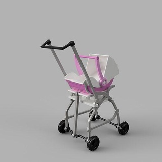barbie stroller baby carry cot chair car seat dollhouse ken miniature 3d printing doll games toys 3d print model - Mito3D