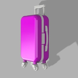 barbie suitcase trolley spinner rolling stl file luggage plastic handle dollhouse doll travel clothes airport hobby diy 3d print model - Mito3D