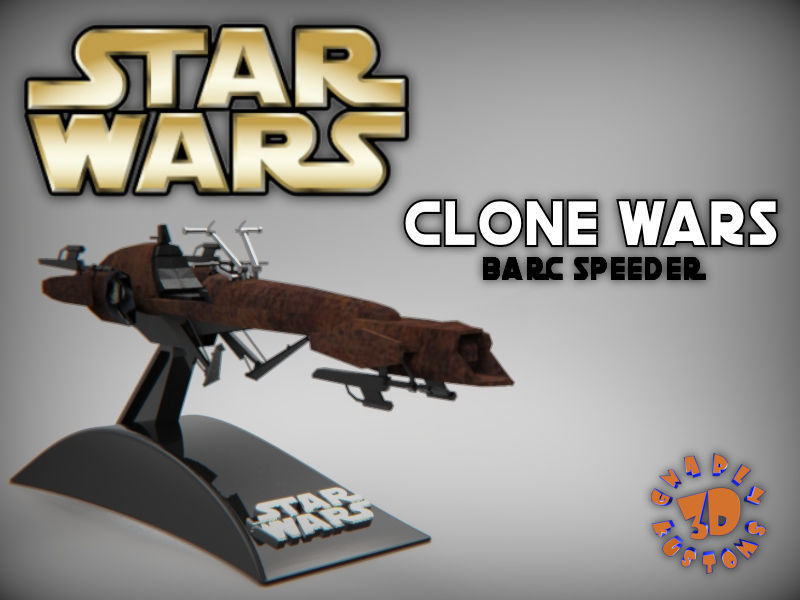 barc speeder - clone wars star bike ship war military weapon gun aircraft technology computer army danger games toys 3D print model - Mito3D