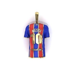 barcelona lionel messi jersey pendant enamel soccer footbaall sport jesey real madrid clasico worlcup gold ball team player spain hd jewelry necklaces 3d print model - Mito3D