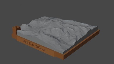 barre Montagne paysage volcan terrain environnement nature photogrammétrie élévation dem science 3d print model - Mito3D