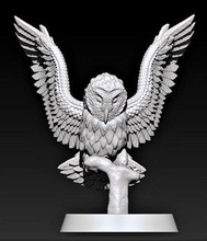 celeiro coruja 3d impressão modelo pássaro selvagem penas pele Nevado predador estatueta animal natureza estátua asas garras sentado fofa lindo arte esculturas 3d print model - Mito3D