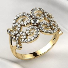 barocco elegant gold ring rhino jewel print 3dprint printable gem diamond brilliant ruby sapphire citrine emerald engagement wedding fashion rhodium jewelry rings 3d print model - Mito3D