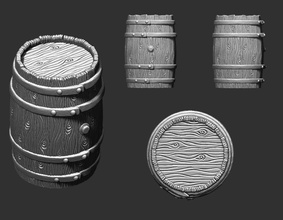 barrel board game games-toys printing rpg environment boardgame wood container beer rum nature games toys 3d print model - Mito3D