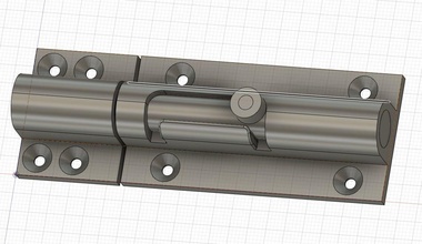 barrel bolt lock m4 latch cabinet hobby diy mechanical parts 3d print model - Mito3D