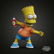 Bart Simpson Simpsons Karikatur Fan Art stilisiert Statue druckbar 3dprint 3dmodel Skulptur Kunst Skulpturen 3d print model - Mito3D