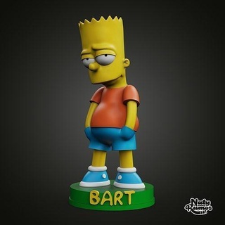 bart Simpson Bart Simpsons simpsons rainurage mat 3dprint imprimable 3dmodel sculpture statue fanart stylisé dessin animé art sculptures 3d print model - Mito3D