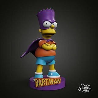 Bartman bart Bart Simpson Simpsons desenho animado Admirador arte estilizado escultura 3dmodel 3dprint estátua imprimível figura esculturas 3d print model - Mito3D
