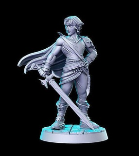 bartz final fantasy 32mm pre-supported 3d print miniature miniatures figurines dnd dungeon dragons heroquest futuristic sculpture printable cloud remake character games toys board 3d print model - Mito3D