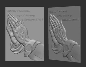 bas-relief praying hands people hand human bas relief printing cnc albrecht durer worshipper art sculptures 3d print model - Mito3D