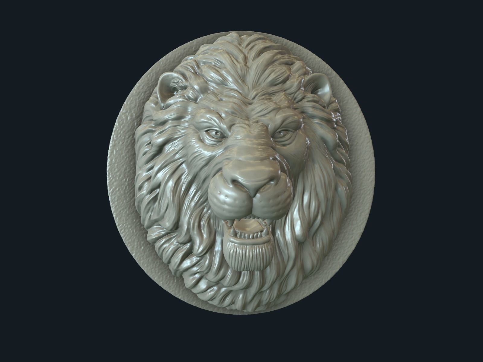 3d aslan baş model yazdır basrelief heykel sanat hayvanlar heykeller yazdırılabilir 3D print model - Mito3D