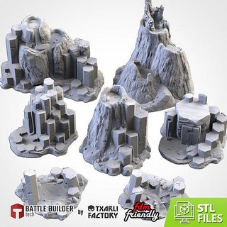 bazal volkanlar Warhammer 40k figürinler arazi manzara kaos dağlar cehennem lav iblisler txarli fabrika savaş inşaatçı teknoloji fantezi fdm Ejderha yanardağ oyunlar oyuncaklar yazı tahtası 3d print model - Mito3D