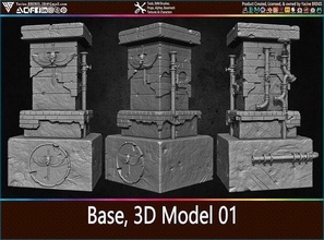base 3d model rock rocky stone architectural mesh collection collectible statue modeling sculpting games toys 3d print model - Mito3D